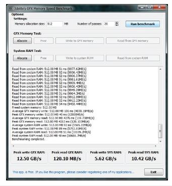 GFX Memory Speed Benchmark