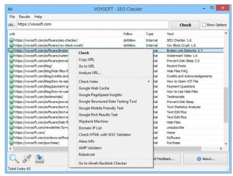 VovSoft SEO Checker