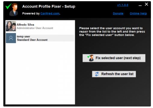 Account Profile Fixer