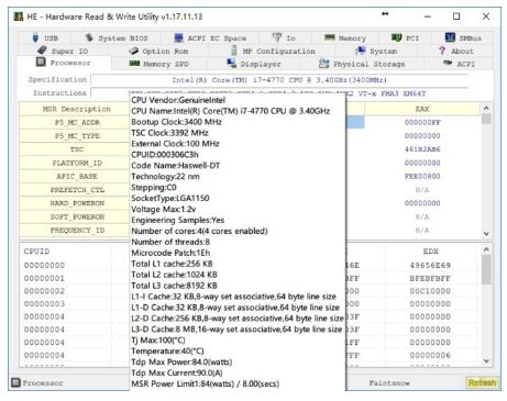 HE - Hardware Read & Write Utility
