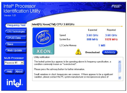 Intel Processor Identification Utility