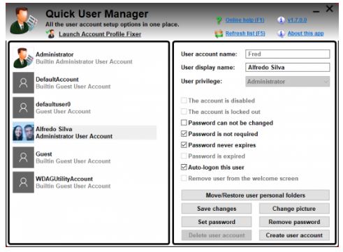 Quick User Manager