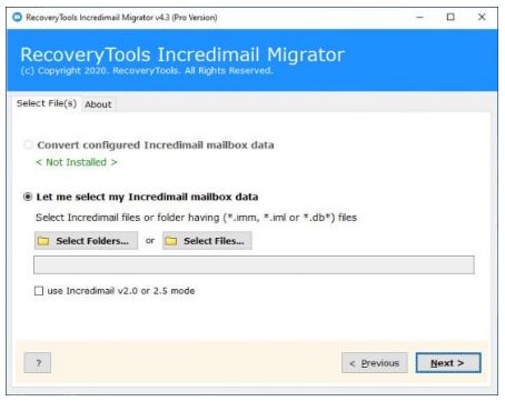 RecoveryTools Incredimail Migrator