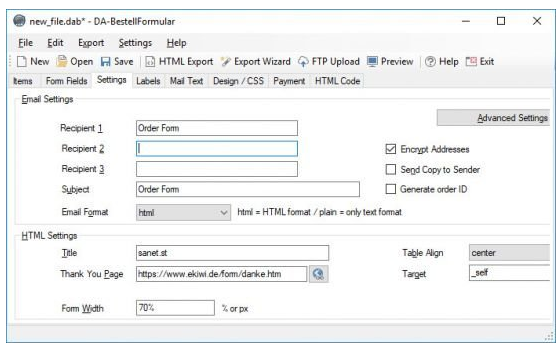 DA-Software OrderForm