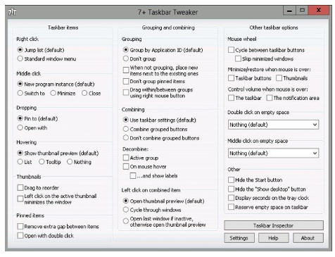7+ Taskbar Tweaker