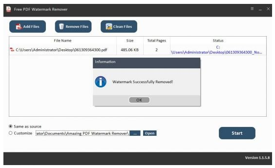 Amazing PDF Watermark Remover