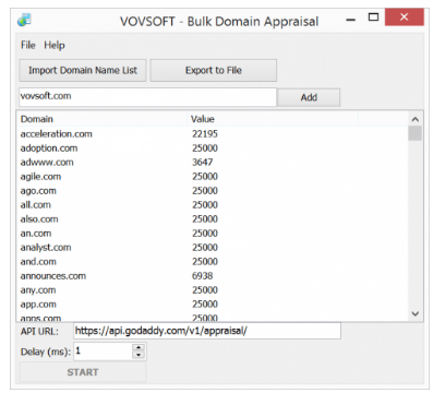 Bulk Domain Appraisal