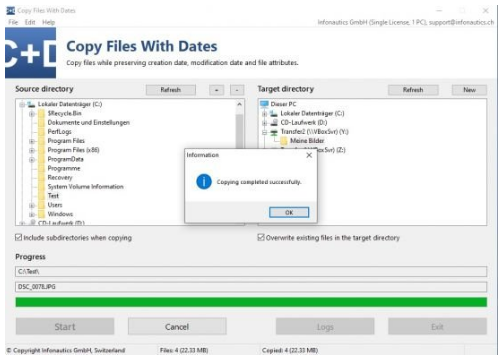 Infonautics Copy Files With Dates