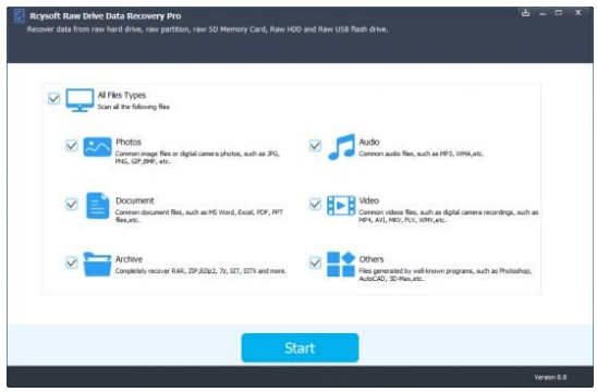 Rcysoft Raw Drive Partition Recovery Pro