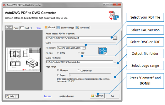 AutoDWG PDF to DWG Converter