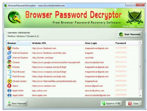 Browser Password Decryptor
