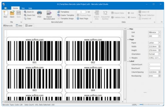 Softrm Barcode Label Studio