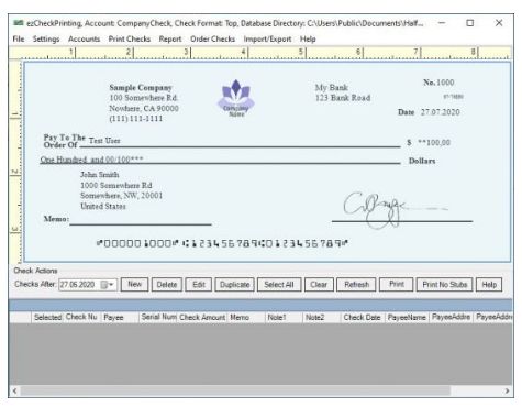 ezCheckPrinting