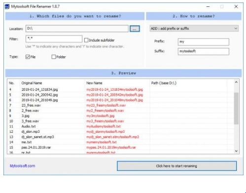 Mytoolsoft File Renamer