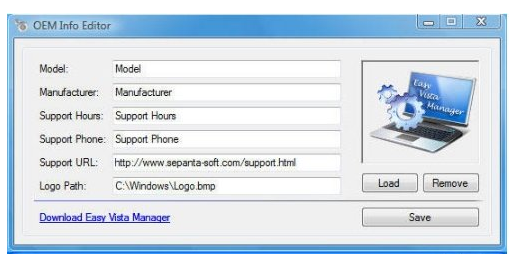 OEM Info Editor