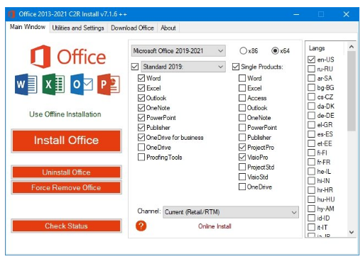 Office 2013-2021 C2R Install v7.7.3 instal the new version for ipod