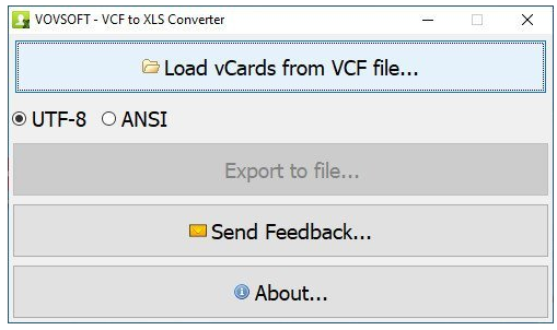 VovSoft VCF to XLS Converter