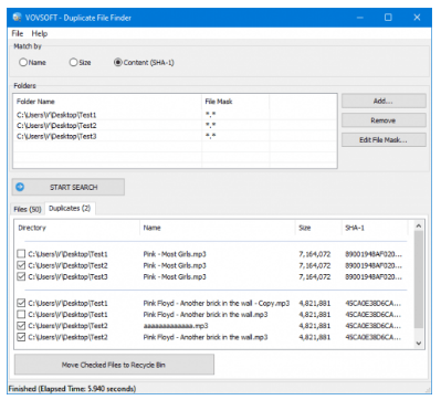 VovSoft Duplicate File Finder