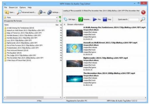 3delite MP4 Video and Audio Tag Editor