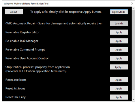 Malware Effects Remediation Tool
