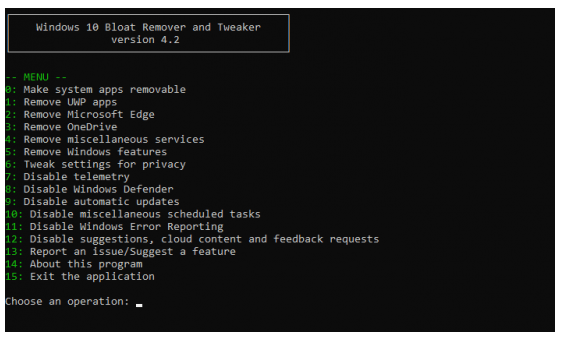 Windows 10 Bloat Remover and Tweaker