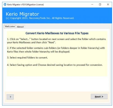 RecoveryTools Kerio Migrator