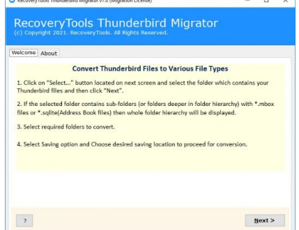 RecoveryTools Thunderbird Migrator 7.7 [Latest] Crack