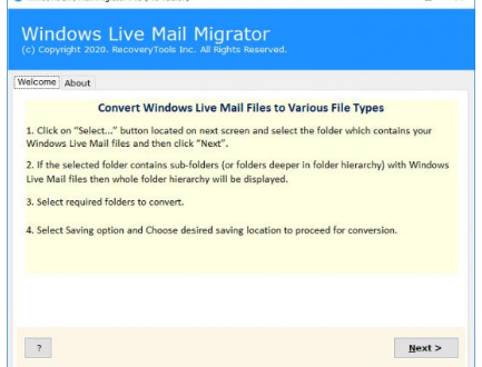 RecoveryTools Windows Live Mail Migrator 5.0 [Latest] Crack