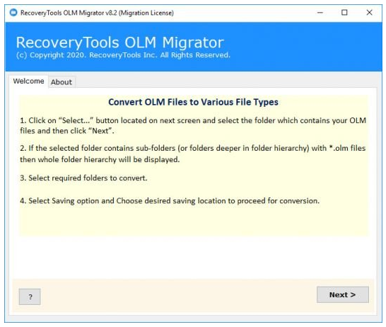 RecoveryTools OLM Migrator