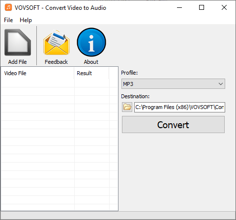 Vovsoft Convert Video to Audio