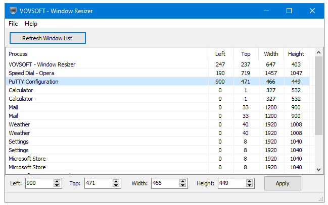 Vovsoft Window Resizer