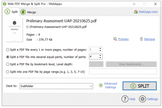 Wek PDF Merge & Split Pro