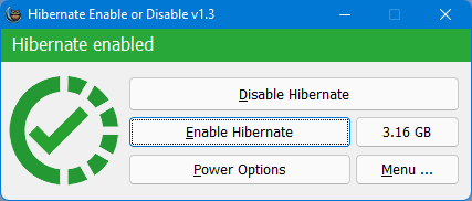 Hibernate Enable or Disable