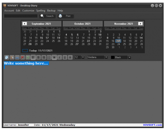 VovSoft Desktop Diary