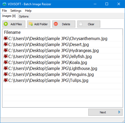 Vovsoft Batch Image Resizer