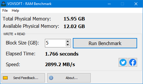 Vovsoft RAM Benchmark