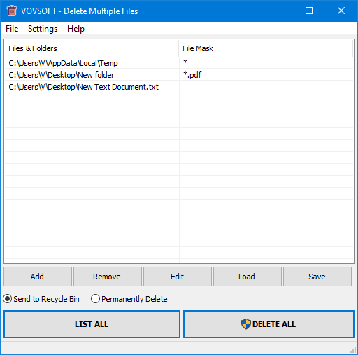 VovSoft Delete Multiple Files