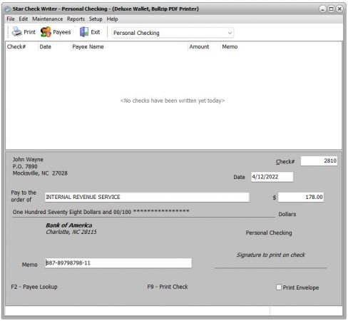 Starre Enterprises Star Check Writer System