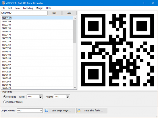 VovSoft Bulk QR Code Generator