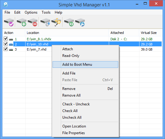 Simple VHD Manager