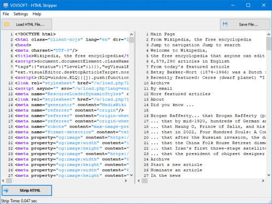 VovSoft HTML Stripper