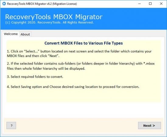 RecoveryTools MBOX Migrator