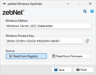 zebNet Windows Keyfinder